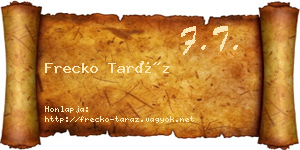 Frecko Taráz névjegykártya